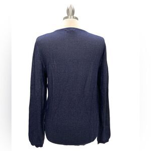 Awearness Keneth cole navy black 100 % virgin wool ribbed cuffs waist neck